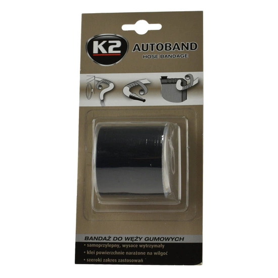 K2 Autoband zbrojona taśma - bandaż do węży gumowych Czarna 3m 5cm