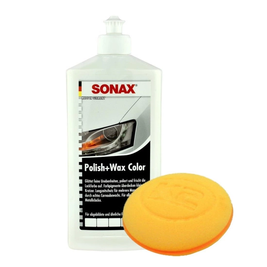 Wosk koloryzujący biały Sonax 500ml + aplikator do nakładania